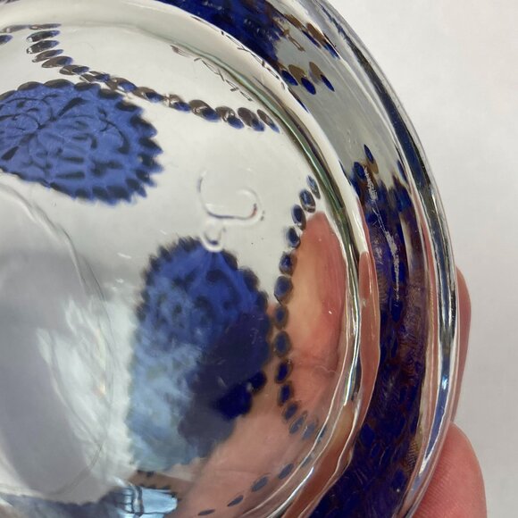 Vintage Libby Elcyda Old Fashioned Set of 4 Blue 22k Gold - Picture 8 of 11